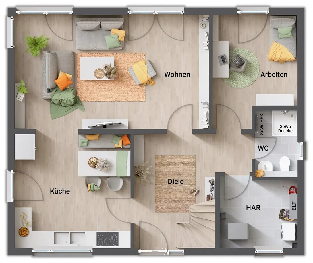 Grundriss Obergeschoss Stadthaus Flair 152 RE